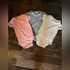 Set of 3 Kids One Pieces in Pink, Blue, and Cream